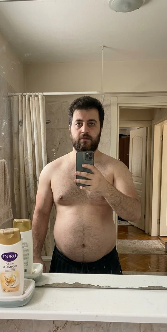 Progress photo, twelve weeks ago